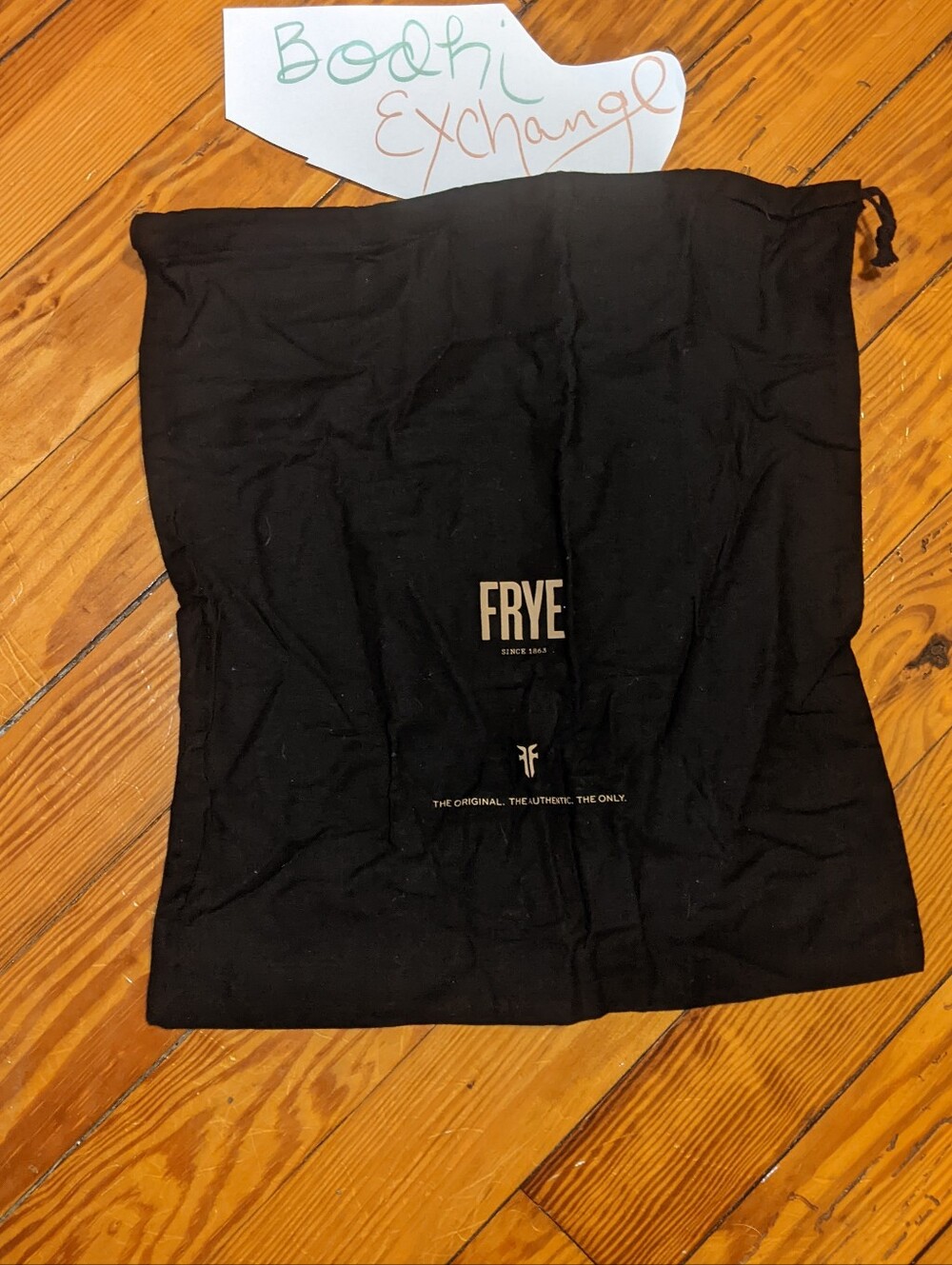 Frye Black Drawstring Logo Dust Bag